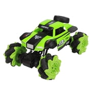 Green 4Wd Remote Control Stunt Car With Gesture Induction, Led Climb Crawler Vehicle, Twisting Off-Road Rc Car With Rechargeable Battery For Kids Boys (1.76 Lbs)