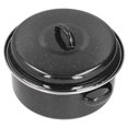 thumbnail image 1 of Oval Roaster, Enamel Non Stick Black  Roasting Pan with Grill for Kitchen for Home, 1 of 7
