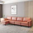 thumbnail image 2 of Costway Modular L-shaped Sectional Sofa with  Reversible Chaise & 4 USB Ports Coral Pink, 2 of 10