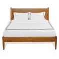 thumbnail image 1 of Camaflexi Mid-Century Solid Wood Queen Panel Bed in Castanho Finish, 1 of 6