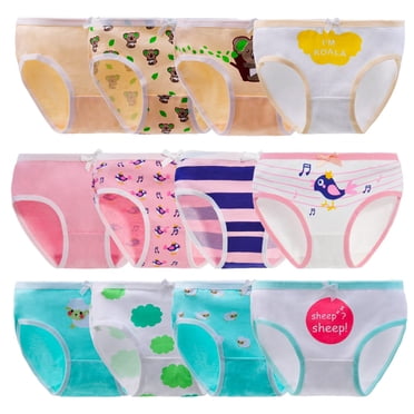Hbhpov Baby Panties Soft Comfort Knicker Underwear Girls Assorted Briefs, 12 Pack, Size 2-14