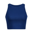 thumbnail image 5 of Hauts Courts Unis Débardeur pour Femme Couleur Sans Manches Col Rond Blouse pour Femme, 5 of 5