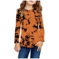 thumbnail image 1 of RXIRUCGD Chemises à Manches Longues pour Filles, Col Rond Mignon, Blouses Décontractées Élégantes (Orange, Taille : 3 Ans), 1 of 6