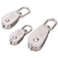 thumbnail image 3 of EeaseCA 3pcs Single Pulley Stainless Steel Wire Rope Crane Single Wheel Swivel Lifting Rope Pulley (15/20/25 Single Pulley Each 1pc), 3 of 7