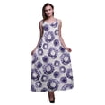 thumbnail image 1 of Bimba Rayon Tie-Dye Ladies Printed Backless Spaghetti Strap Long Maxi Evening Party Dress-Large, 1 of 5