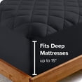 thumbnail image 2 of Bare Home Protège-Matelas Matelassé - Surmatelas Rafraîchissant - Housse Ajustée à Poche Profonde - Lit Simple, Noir, 2 of 7