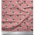 thumbnail image 1 of Soimoi Crepe Silk Fabric Pug Dog Decor Fabric Printed Yard 42 Inch Wide, 1 of 3