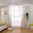thumbnail image 4 of VogueV Butterfly Print Curtain Panel 250x100cm - Rod Pocket Sheer Window Drapes Pink, 4 of 6