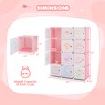 thumbnail image 3 of Costway Garde-Robe pour Enfants à 12 Cubes Commode pour Bébé Armoire de Chambre Penderie pour Vêtements avec Portes Rose, 3 of 10