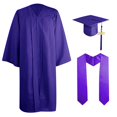 thumbnail image 1 of Ensemble Robe de Collation des Grades et Bonnet pour Adulte - Charme Année 2024, Robe en Polyester Unisexe avec Fermeture Éclair, 1 of 2