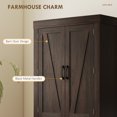 thumbnail image 4 of Armoire de Cuisine 72 Pouces, Armoire de Rangement de Cuisine avec Portes de Grange, Marron, 4 of 10