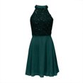 thumbnail image 5 of JGGSPWM Robe de Bal à Paillettes pour Femmes, Dos Nu, Sans Manches, Jupe Ajustée, Robe de Soirée, Élégante, Mariage, Demoiselle d'Honneur, Vert, P, 5 of 5
