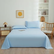 Danhjin Fiber Bed Sheet Solid Color Ease Friendly Washable Sheets A Pair of Pillowcases Comforter Set