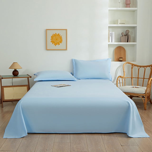 Birdeem Queen Size Bed Sheet Set with Pillowcases, 3-Piece Polyester Deep Pocket Sheets, Easy Care Wrinkle Free Solid Color Bedding, Fits Mattress Up to 16 Inches