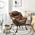 thumbnail image 2 of Costway Fauteuil de Repos Moderne en Tissu Polyester Fauteuil une Place avec Poche Latérale Brun, 2 of 10