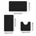 thumbnail image 3 of Dvkptbk Memory Foam Bath Mat Set Bathroom Rugs For 3 Pcs Toilet Mats Soft Comfortable Water Absorption NonSlip ThickMachine WashableEasier To Dry Dark, 3 of 8