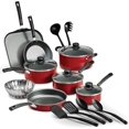 thumbnail image 1 of PrimaWare 18 Pc Aluminum Nonstick Cookware Set, Red, 1 of 6