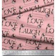 thumbnail image 2 of Soimoi Poly Georgette Fabric Floral Love Text Print Fabric by Yard 42 Inch Wide, 2 of 5