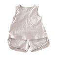thumbnail image 3 of Birdeem Girls Casual Sleeveless Round Neck Strap Loose Short Pants Tank Top Sets, 3 of 8