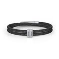 thumbnail image 1 of Men’s Engravable Sterling Silver Vertical Bar Leather Bracelet, 1 of 4