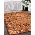 thumbnail image 2 of Ahgly Company Tapis d'Intérieur Carrés Abstraits Orange Tapis de Zone Abstraits, 7 Pieds Carré, 2 of 6