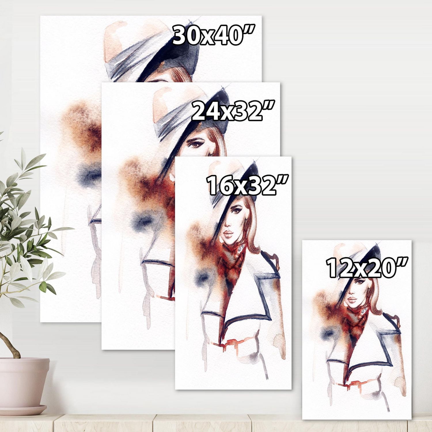 Designart Mode Portrait de femme avec Ht Art mural sur toile