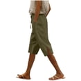 thumbnail image 3 of Sentmoon Workout Shorts for Women with Pockets Solid Color Summer Womans Shorts Drawstring High Waist Loose Fit Straight Leg Side Slit Workout Shorts Women for Beach and Swimming, 3 of 7