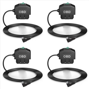 4X Dash Cam OBD Kit fil dur, caméra Dash USB Type C Kit de fils rigides avec OBD Câble d'alimentation pour Dashcam 12-24V à 5V/3A,4x OBD kit de fils durscam, noir