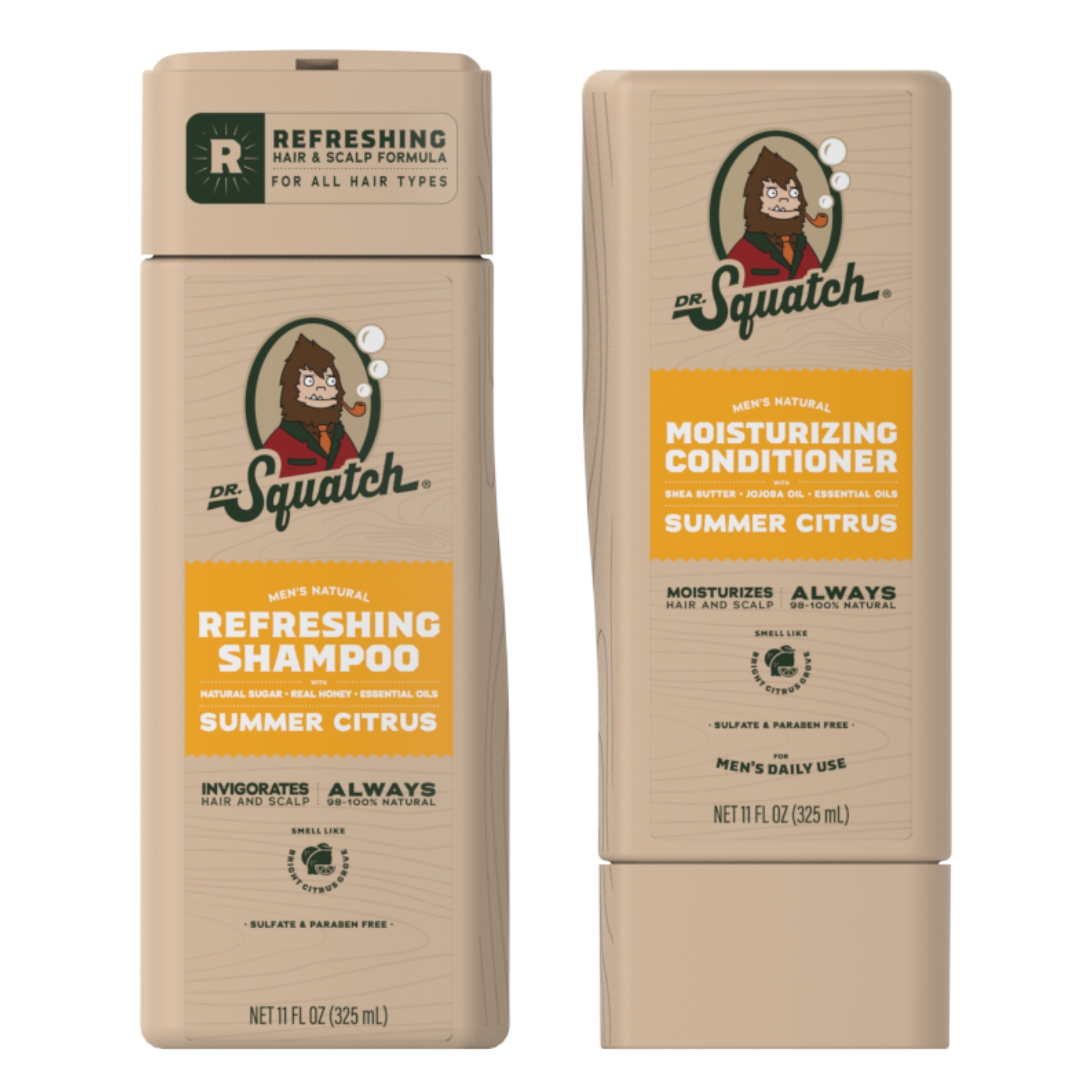 Shampooing hydratant Summer Citrus du Dr. Squatch, shampooing naturel pour hommes, 325 ml