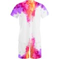 thumbnail image 2 of Men Print Short Sleeves Casual Beach Short Sleeve Round-Neck Blouses & Sets, 2 of 5