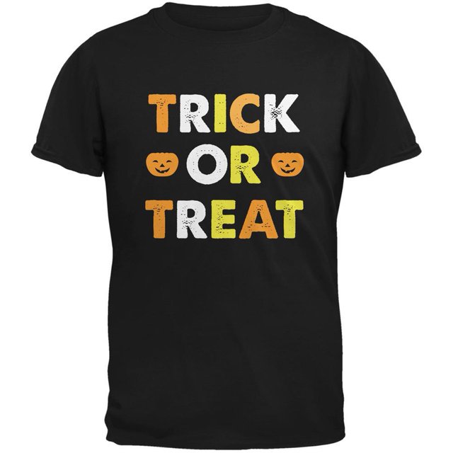 T-Shirt d'Halloween Ou de Friandise Noir Adulte
