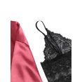 thumbnail image 4 of Faithtur Femmes 4 Pièce Pyjama Set V Cou Cami Tops Dentelle Garniture Shorts Robe Ceinturée Dentelle String Vêtements de Nuit Ensembles, 4 of 9