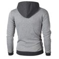 thumbnail image 3 of RXIRUCGD Veste Décontractée à Capuche pour Hommes, Couleur Unie, Poche Zippée, Manches Longues, Gris, Taille : L, 3 of 3