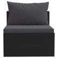 thumbnail image 3 of vidaXL 9 Piece Garden Lounge Set with Cushions Poly Rattan Black, 3 of 5
