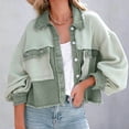thumbnail image 4 of CEHVOM Mode Femmes Décontracté Col Rabattu Manches Longues Ample Sans Capuche Manteau T-Shirt Blouse Hauts Liquidation, 4 of 8