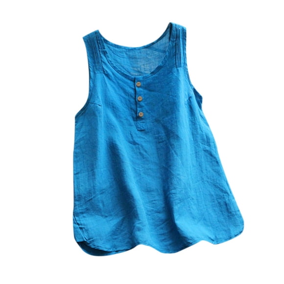 Rinsvye Sleeveless Plus Tee Tops 2Xl Top for Women Loose Blouse Linen Women 3Xl Maternity Clothes Vintage Size Vest Solid A Perfect Circle Top Women Casual Women's Blouse
