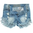 thumbnail image 1 of VIP Jeans Women's Distressed Denim Shorts, Acid Wash, Size 15, 1 of 4