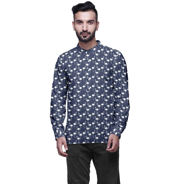 Atasi Mandarin Collar Short Kurta Mens ShirtWith Long Cuff Sleeves For Men