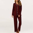 thumbnail image 4 of Generic Women's Home Pocket Printed Pajama Set for Daily Home Wear Red 8(L), 4 of 7