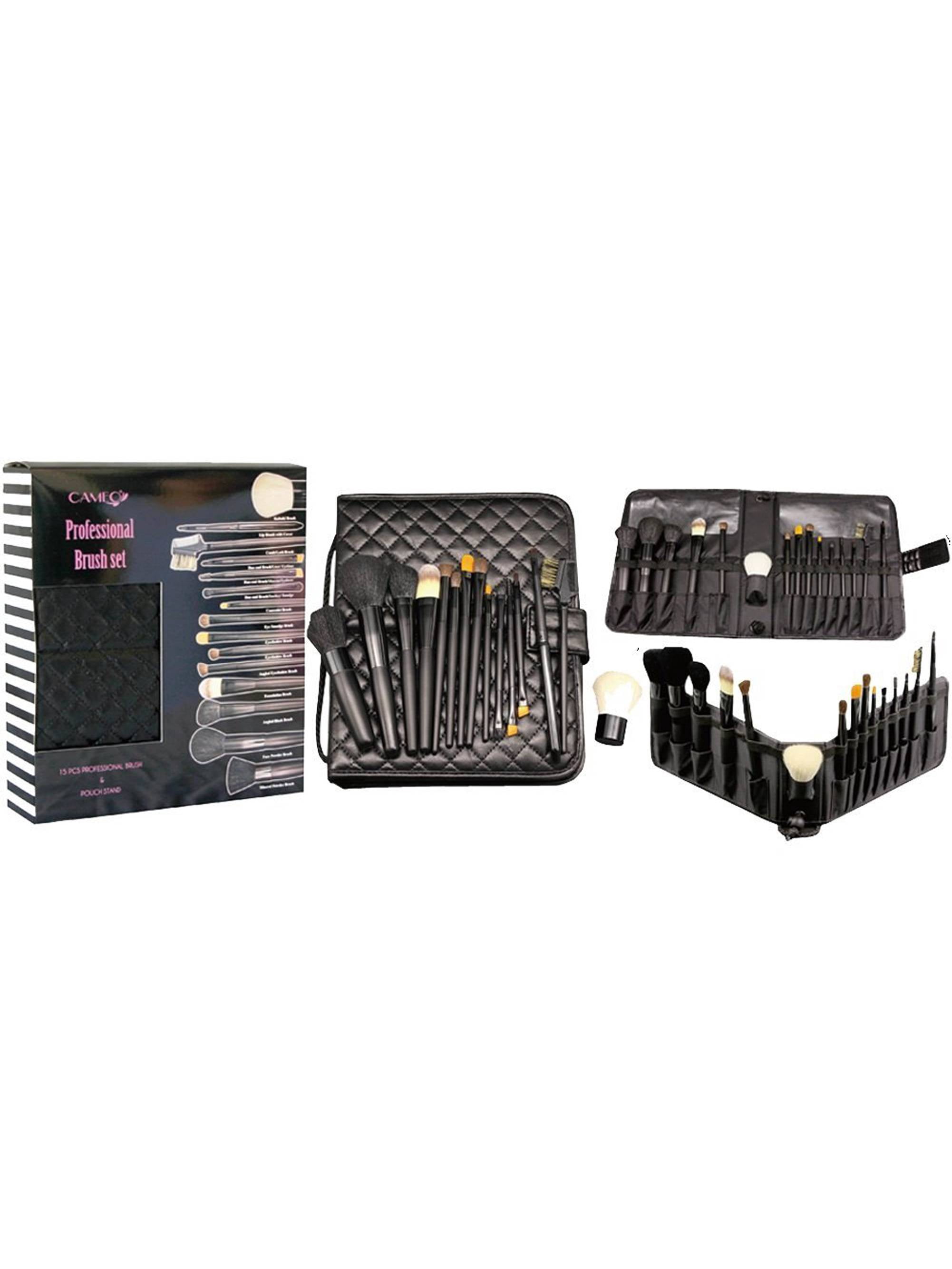 15pc Professional Makeup Brush Set Cameo Cosmetics Makeup Brushes and Tools Set