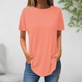 thumbnail image 1 of AherBiu T-Shirts pour Femmes à Col Rond, T-Shirts Amples d'Été à Manches Courtes, Hauts Basiques, Entraînement, Gym, Course Athlétique, T-Shirts, 1 of 3