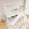 thumbnail image 2 of Gymax Lit Superposé Simple sur Simple avec Glissade et Compartiments de Rangement d'Escalier pour Enfants et Ados Blanc, 2 of 10