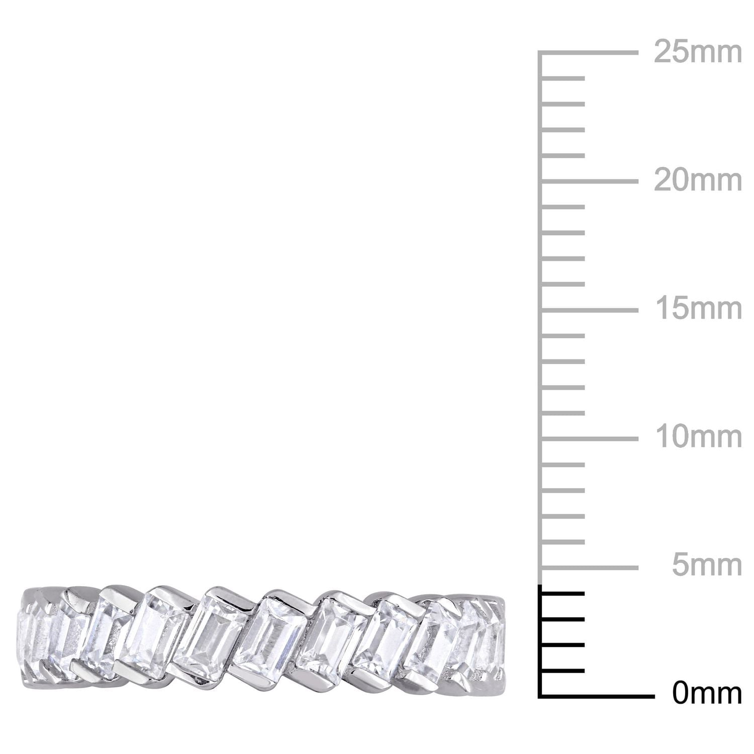 Bague d'anniversaire de style éternité Miabella avec zircons cubiques de coupe baguette 2,75 CT PBT en argent sterling
