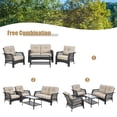 thumbnail image 4 of Costway 4PCS Patio Wicker Furniture Set Loveseat Sofa Coffee Table W/ Cushion, 4 of 10