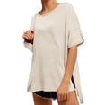 thumbnail image 2 of WRKEKC Chemises à Manches Courtes pour Femmes, T-Shirts d'Été pour Femmes, Chemise de Sport à Manches Courtes Col Rond Couleur Unie Grande Taille pour Femmes, 2 of 8