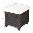 thumbnail image 2 of Costway 2PCS Patio Rattan Ottoman Cushioned Seat Coffee Table Furniture Beige, 2 of 10