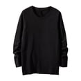 thumbnail image 1 of Jalioing Shirt T - en Coton pour Hommes Uni à Manches Longues Col Ras du Cou T-Shirt Basique Décontracté Ample Mode Chemises Hauts, 1 of 6