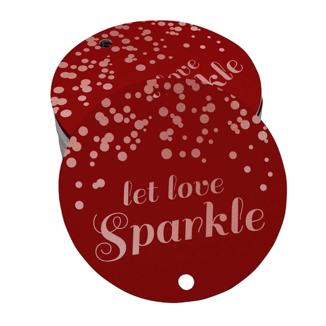 Inkdotpot Rose Gold Foil Paper Hang Tags Let Love Sparkle Wedding Favor Tags 50 Pieces