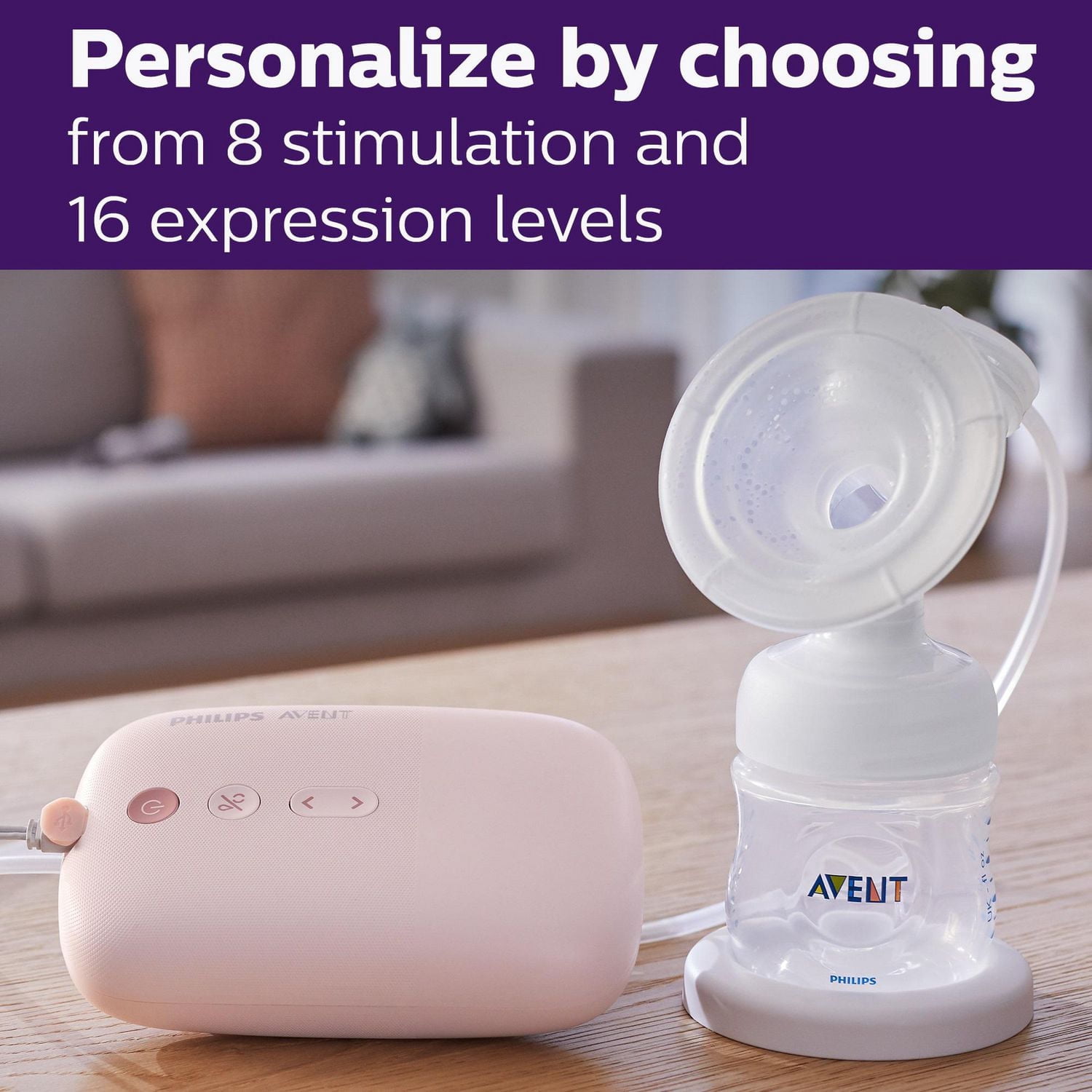 Tire-lait électrique simple Philips Avent Advanced, avec technologie Natural Motion, SCF391/62