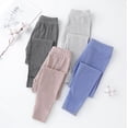 thumbnail image 4 of MIASHUI Girls Leggings Pantalon Long Confortable et Extensible, Collant Doux à Imprimé Rayé, Bleu, 6-7 Ans, 4 of 4